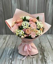 Букет цветов из:  Гвоздики, Розы и Хризантемы в Поселок Зверосовхоза