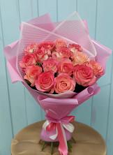 Букет 15 Розовых роз Равель в Поселок Зверосовхоза