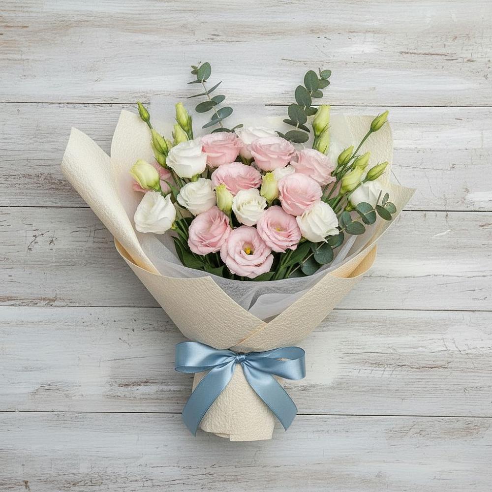 Букет цветов из: Лизиантусы в Поселок Зверосовхоза